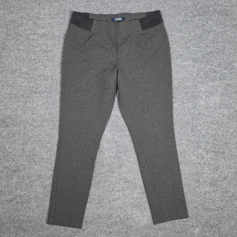 Chaps Womens Charcoal Gray Heather Elastic Waist Pull On‎ Leggings Size L